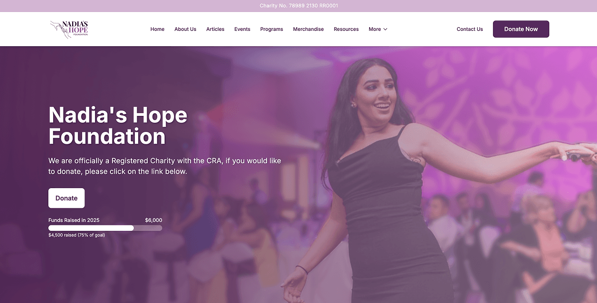 Nadia's Hope Foundation preview